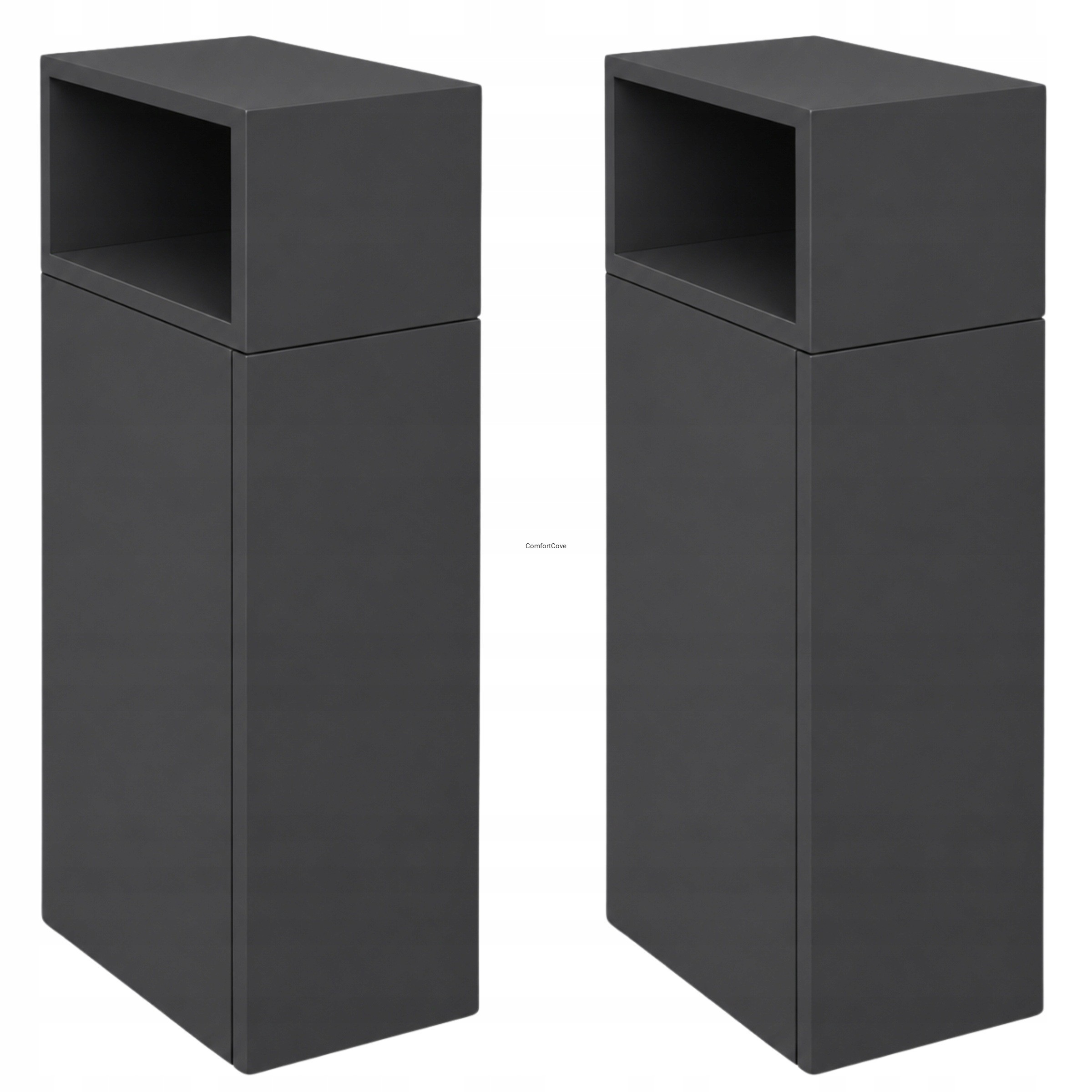 Nachtschränke 2er-set schwarz mit ablage push-to-open 20 x 70 cm